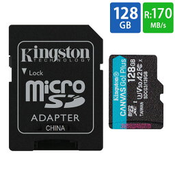 マイクロSDカード microSD 128GB microSDカード microSDXC Kingston <strong>キングストン</strong> Canvas Go Plus UHS-I U3 V30 A2 4K R___170MB/s W___90MB/s SDアダプター付 海外リテール SDCG3/128GB ◆メ