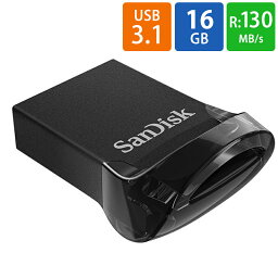 USBメモリ USB 16GB SanDisk サンディスク Ultra Fit USB 3.1 Gen1 R___130MB/s 超小型設計 ブラック 海外リテール SDCZ430-016G-G46 ◆メ