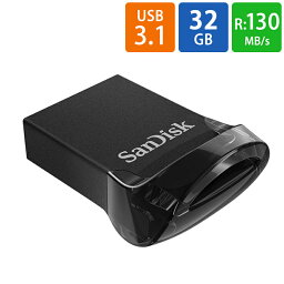 <strong>USBメモリ</strong> USB 32GB SanDisk サンディスク Ultra Fit USB 3.1 Gen1 R___130MB/s 超小型設計 ブラック 海外リテール SDCZ430-032G-G46 ◆メ