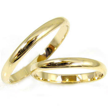 ペアリング 指輪 イエローゴールドk18シンプル結婚指輪 マリッジリング【送料無料】