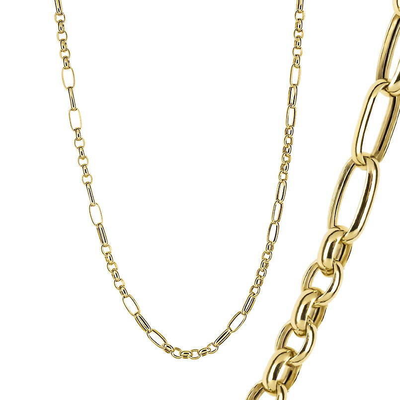 18金 ネックレス チェーンのみ 60cm レディース 幅広 太め 地金 ゴールド 18k イエローゴールドk18 中空 あずき アズキ ロングネックレス シンプル