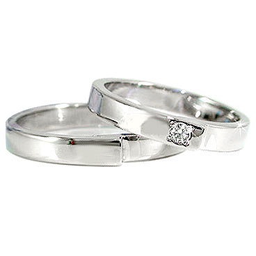 ペアリング 結婚指輪 マリッジリング プラチナリング2本セット ダイヤ ダイヤモンド【送料無料】【2人の絆がもっと深まる愛の証】