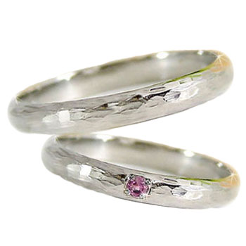最短納期ペアリング 指輪 ピンクサファイアホワイトゴールドk10指輪k10結婚指輪 マリッジリング ハンドメイド 10金【送料無料】