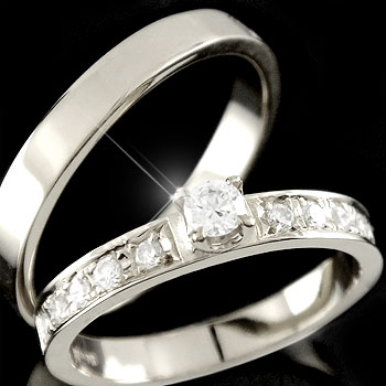 ペアリング エタニティリング 2本セット ダイヤモンド リング 結婚指輪 マリッジリング ホワイトゴールドk18 指輪【送料無料】