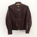 70sレディースOLDシングルレザーライダースジャケット★★★70's1970年代アメリカ古着アメカジ古着レディース古着中古ユーズドLサイズエンジバイカー革ジャンレザージャケット