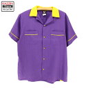 2000s ヒルトン 半袖ボーリングシャツ★【USA買い付け】 【古着】 【中古】 【ユーズド】 Lサイズ 半袖シャツ パープル