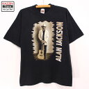 古着 90s 古着Alan Jackson プリント ロックTシャツ ★ Lサイズ ブラック プレゼント ギフト 衣装