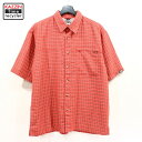 THENORTHFACE チェックシャツ 赤 レーヨン アウトドア アメカジ 中古品 USED