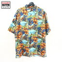 2000年代 ハワイアンシャツ 紺 ビックサイズ 大きいサイズ アメカジ 中古品 USED