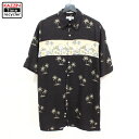 90年代 pierre cardin L 黒 ハワイアン シャツ アメカジ 中古品 USED