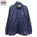 古着 Reebok フルジップ ナイロン ジャケット ワンポイント ロゴ ★ XLサイズ ネイビー