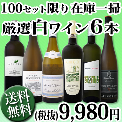 【送料無料】100セット限り!在庫一掃!ワンランク上の白ワインばかり6本セット!
