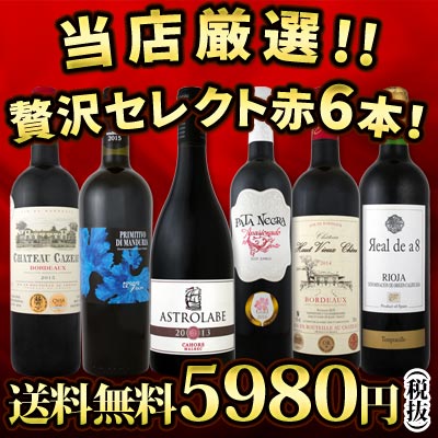 【送料無料】第60弾!京橋ワイン厳選!これぞ極旨赤ワイン!『大満足!充実の飲み応え!』贅沢なスーパー・セレクト赤6本セット!|ワインセット 結婚記念日 結婚祝い ギフト