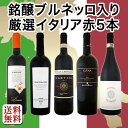 【送料無料】銘醸ブルネッロ入り★ワンランク上の厳選イタリア赤ワイン5本セット