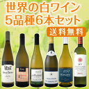 【送料無料】世界の白ワイン・オンパレード!毎日飲んでも飲み飽きない5品種6本セット!