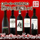 【送料無料】パーカー92点も入った、夏に飲みたい冷やして美味しい赤ワイン厳選5本セット!