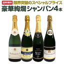 【送料無料】シャンパン4本1万円(税別)!1本あたり2500円(税別)!厳選された高級辛口シャンパンがこの価格!さらにお得になった豪華絢爛シャンパン4本セット!