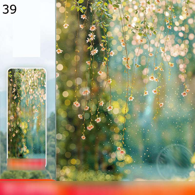 ガラスフィルム すりがらす目隠しシート 花柄 ステンドグラス 断熱フィルム 窓用 ガラスに貼れる 水だけで貼れる 遮光 uvカットフィルム 浴室 リビングルーム キッチン レストラン