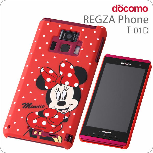 　[docomo REGZA Phone(T-01D)専用]ディズニーキャラクターシェルジャケット(ミニー)RT-DT01DA/MN【ジャケット/スマホケース/スマホカバー】【regzaカバー】【スマートフォン/レグザフォン/Android/アンドロイド/T01D】【スマートフォンアクセサリー】【RCPmar4】