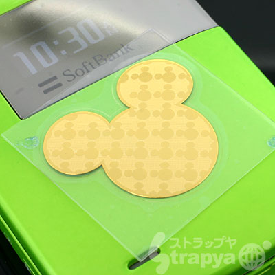 　　 【ディズニーモバイル】 【大人のディズニー】[Disney Mobile★ディズニーモバイル]ミッキーアイコン☆携帯メタル蒔絵（ゴールド・サイズ：L）【Disneyzone】