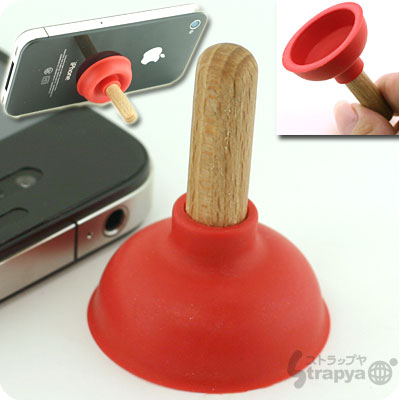 iPhone4S/4対応◆トイレのスッポン！ラバーカップiPhoneスタンド〜SUCKER STAND〜（レッド）【アイデア】【アクセサリ】（あす楽対応）【FS_708-1】【マラソン201207_家電】　iPhone4S/4対応[カバー/ケース/液晶保護フィルムと一緒に]【スマートフォン/iPhone4,3G[S],Xperia,GALAXY S,IS03 対応】