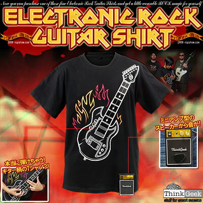 【 送料無料 】 〔在庫アリ〕 Electronic Rock Guitar Shirt 音も出る エレキギターシャツ ！【当店独占輸入 】 【 お中元 や お 誕生日 の ギフト にも☆】【ポイント10倍】【06Aug12P】【free_shipping0808】ぶらり途中下車の旅で紹介☆【送料無料で販売中】弾けるTシャツ！エレキギターシャツ★ いつでもどこでも弾けるギターシャツ☆