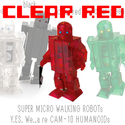 【在庫アリ！】CAM-10★超小型完全二足歩行ヒューマノイドロボット（破壊王！クリアRED）8010