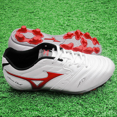 ソニッククラブ Jr MR　スーパーホワイトパール×レッド　【MIZUNO|ミズノ】サッカージュニアスパイク