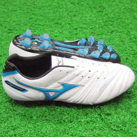 スーパーソニック 2 ワイド　スーパーホワイトパール×ブルー　【MIZUNO|ミズノ】サッカースパイク12kp-11727