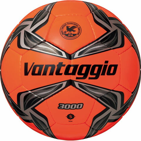 ヴァンタッジオ3000　5号球　蛍光オレンジ×ブラック　【molten:モルテン】サッカーボール5号球f5v3000-okの画像