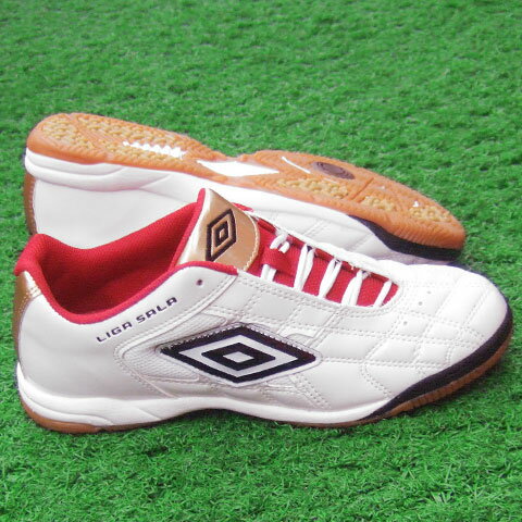 リーガサラプロ エナメル　ホワイト×ゴールド×レッド　【UMBRO|アンブロ】フットサルシューズuta4221wgr