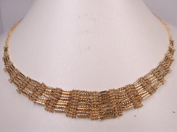 13.4g K18 18金デザインネックレス★ミラーカット★