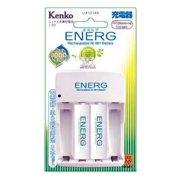 【即配】KENKO(ケンコー) 単3形ニッケル水素充電池 ENERGエネルグ 充電器セット U-#101AS【アウトレット】