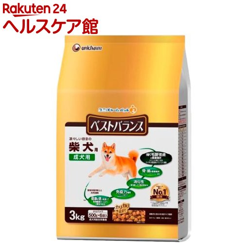 ベストバランス　カリカリ仕立て柴犬用成犬用チキン・野菜・小魚・玄米入り(3kg)【愛犬元気 ベストバランス】