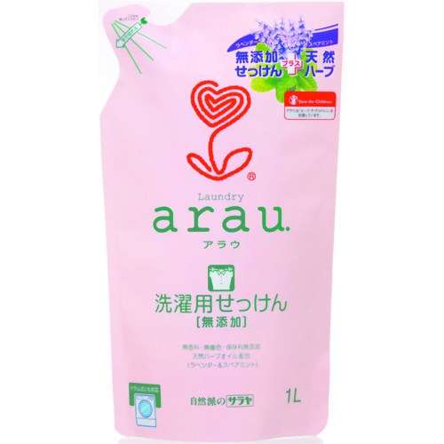 arau.(アラウ) 洗濯用せっけん つめかえ用 1L[サラヤ arau.(アラウ) 環境洗剤(エコ洗剤) 衣類用]arau.(アラウ) 洗濯用せっけん つめかえ用 1L/arau.(アラウ)/環境洗剤(エコ洗剤) 衣類用★特価★税込\1980以上送料無料