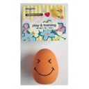 「スマイルエッグ オレンジ」プピッと鳴るラテックス製のおもちゃ・玩具(犬用)です。スマイルエッグ オレンジ