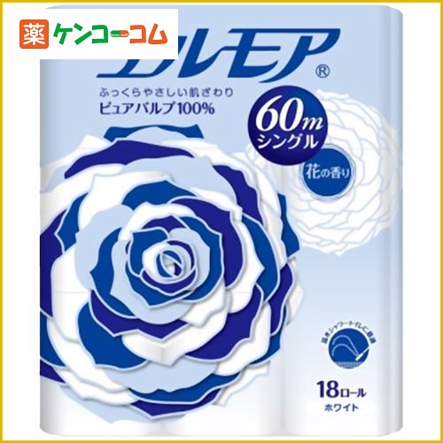 エルモア 18ロール シングル 花の香り 60m[エルモア トイレットペーパー ケンコーコム]