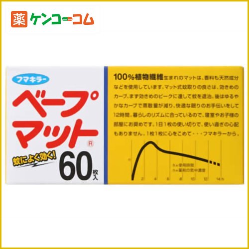 ベープマット 60枚入[フマキラー 蚊取り器 取替えマット 殺虫剤 虫除け 虫よけ 駆除]...:kenkocom:10615531