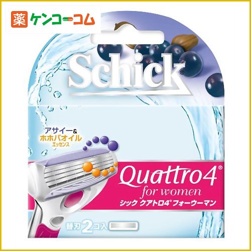 シック クアトロ4 フォーウーマン 替刃2個入[クアトロ4 女性用シェーバー（カミソリ）替刃 ケンコーコム]シック クアトロ4 フォーウーマン 替刃2個入/クアトロ4/女性用シェーバー（カミソリ）替刃/税込\1980以上送料無料