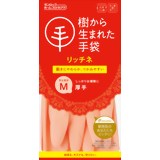 樹から生まれた手袋 リッチネ厚手 ピンク M 1双[樹から生まれた手袋 リッチネ 台所用手袋]