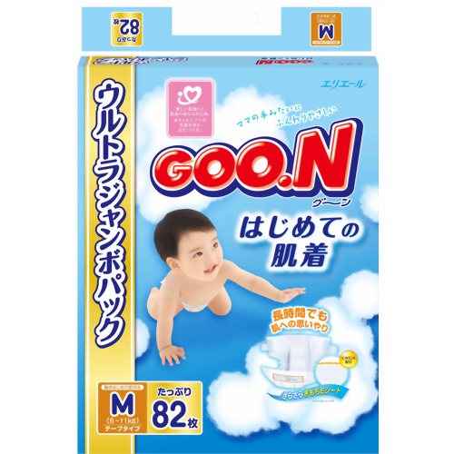 グーン はじめての肌着 テープ Mサイズ 82枚入[大王製紙 グーン GOO.N 紙おむつ オムツ テープ式 Mサイズ ケンコーコム【2sp_120810_green】]