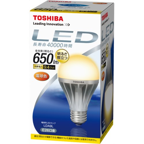 東芝 LED電球 E-CORE(イー・コア) 電球色相当 E26口金 全光束650lm LDA9L[E-CORE(イー・コア) ケンコーコム]