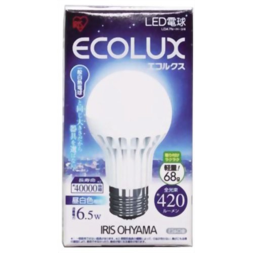 アイリスオーヤマ LED電球(小形電球形) エコルクス 昼白色相当 E26口金 全光束420lm LDA7N-H-V4