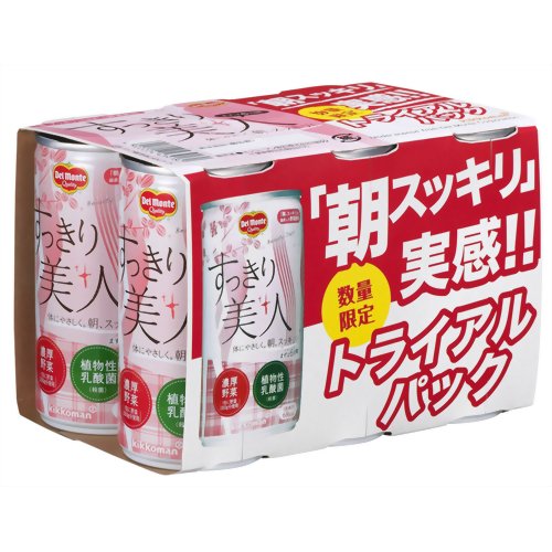 デルモンテ すっきり美人 トライアルパック 190g×6缶[Del Monte(デルモンテ) 植物性乳酸菌飲料 ケンコーコム]