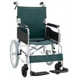 アルミ製ハンドブレーキ車椅子(介助式) 背折れタイプ セレクト30 KS30-3838GR グリーン