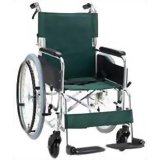 アルミ製ハンドブレーキ車椅子(自走式) 背折れタイプ セレクト50 KS50-4038GR グリーン