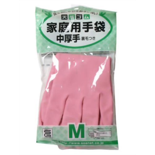 天然ゴム家庭用手袋 中厚手 M ピンク[天然ゴム家庭用手袋 ゴム手袋 ケンコーコム]