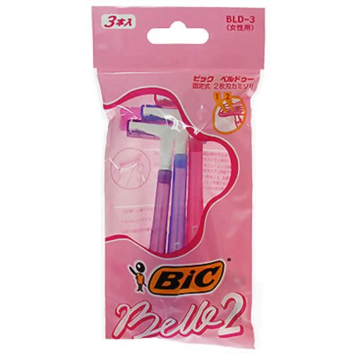 ビック ベル2 固定式2枚刃カミソリ (3本入り)女性用[Bic(ビック) 女性用シェーバー（カミソリ）ホルダー ケンコーコム]