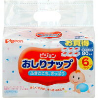 ピジョン おしりナップ　ふきごこち、さっぱり　詰めかえ用80枚入　6個パックおしりナップ