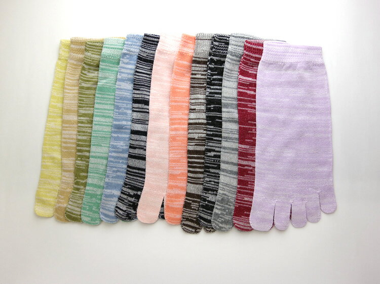 【JN正活絹】(メール便可)絹50%綿50%5本靴